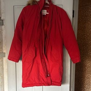 Universal Thread Women's Vibrant Red Puffer Coat